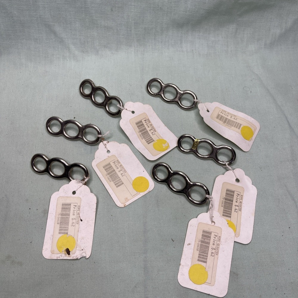 Lot of 6 Metal Rope Adjusters Tack Hardware 3 Hole Tensioners Rigging NOS Vtg